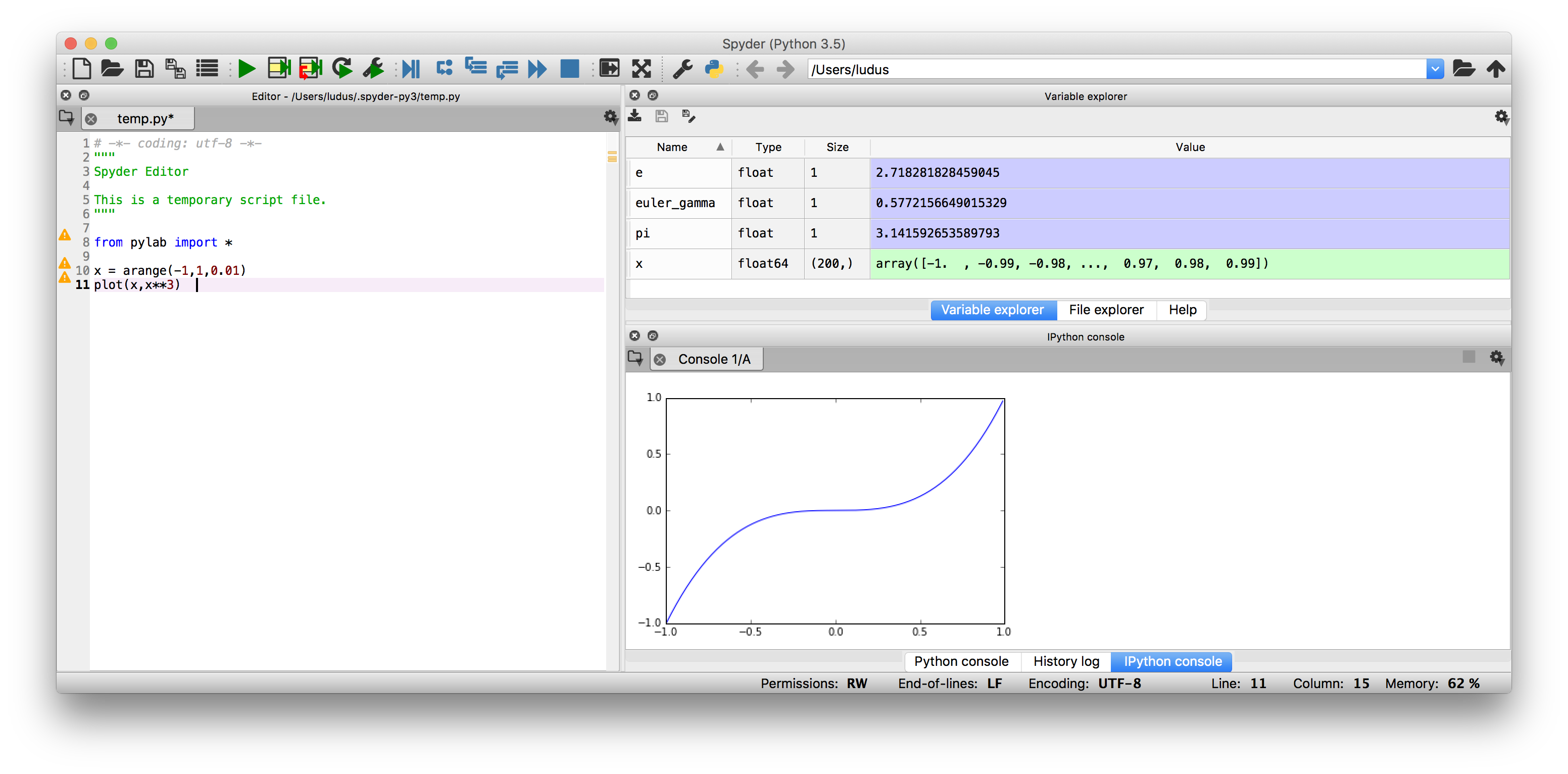 Spyder Python Editor