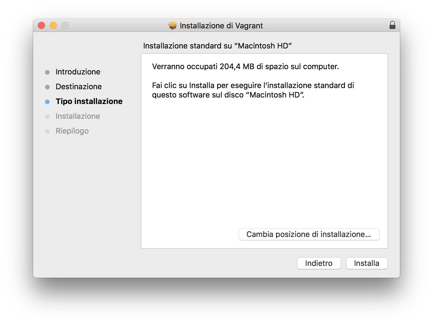 installazione vagrant 2