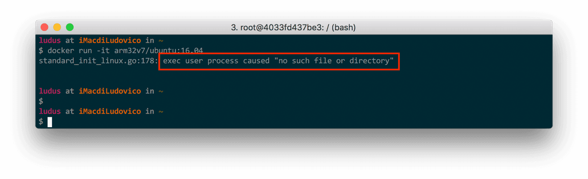 Errore di Qemu nel docker